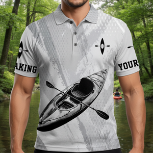 Custom Name Kayaking Black And White All Over Print Shirt