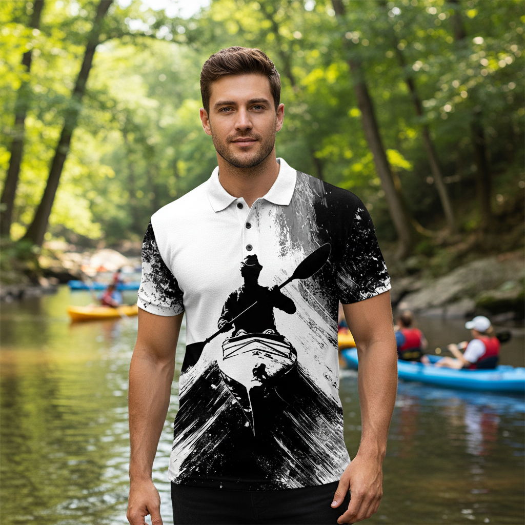 Black And White Kayaking Lover All Over Print Shirt