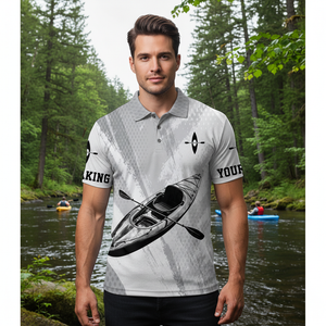 Custom Name Kayaking Black And White All Over Print Shirt