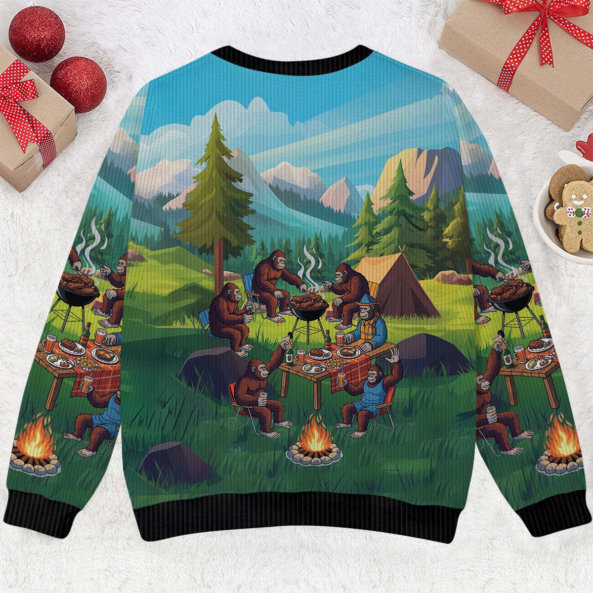 Sasquatch Family BBQs Ugly Sweater
