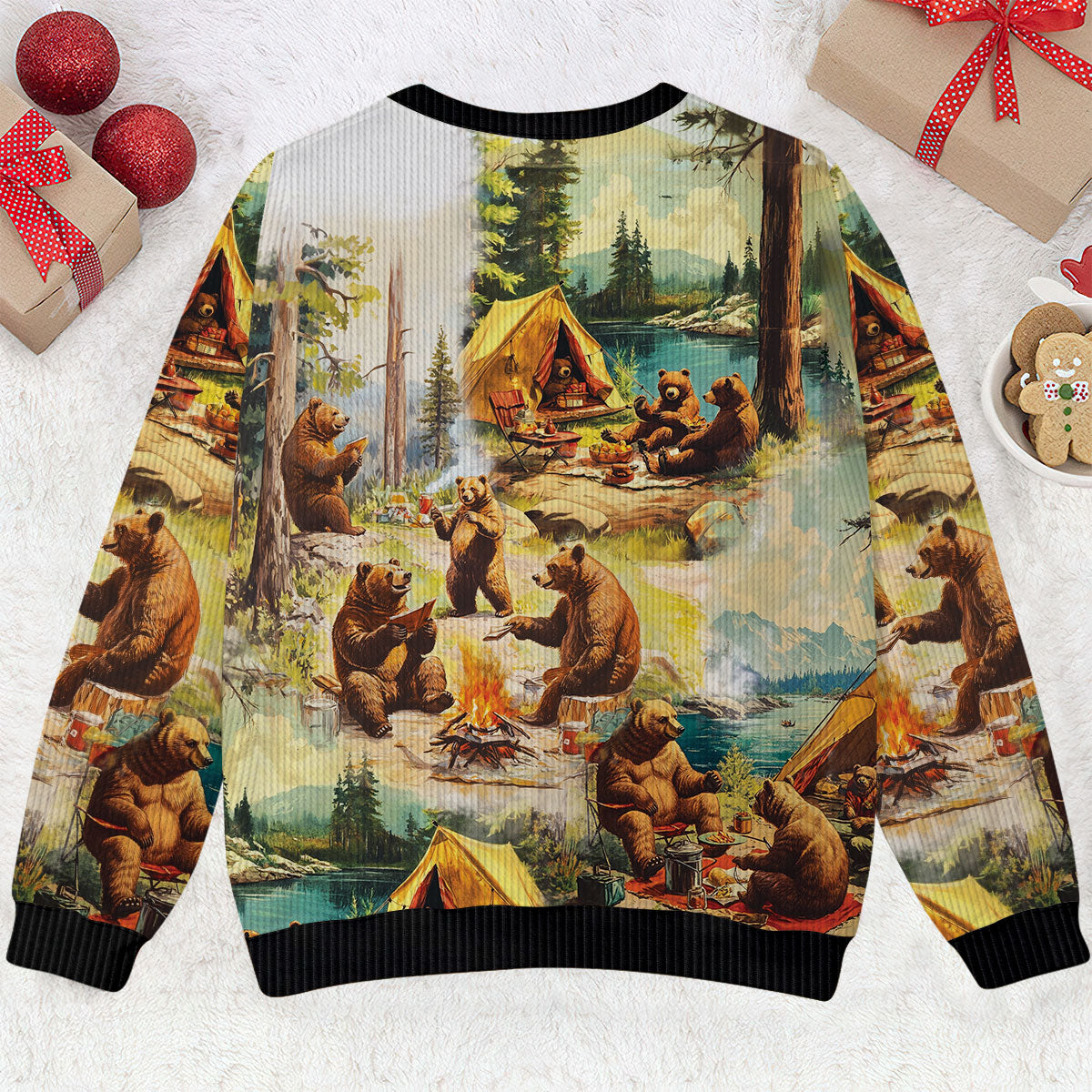 Bear Camping Ugly Sweater