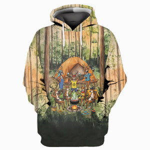 Friends, Fires, Fun Camping Crew Deer All Over Print Shirt