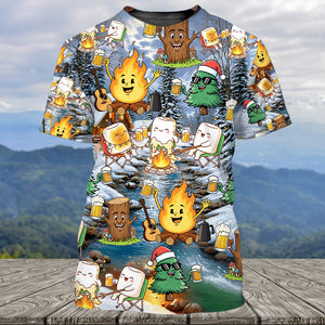 Camping Drinking Beer Party All Over Print Shirt