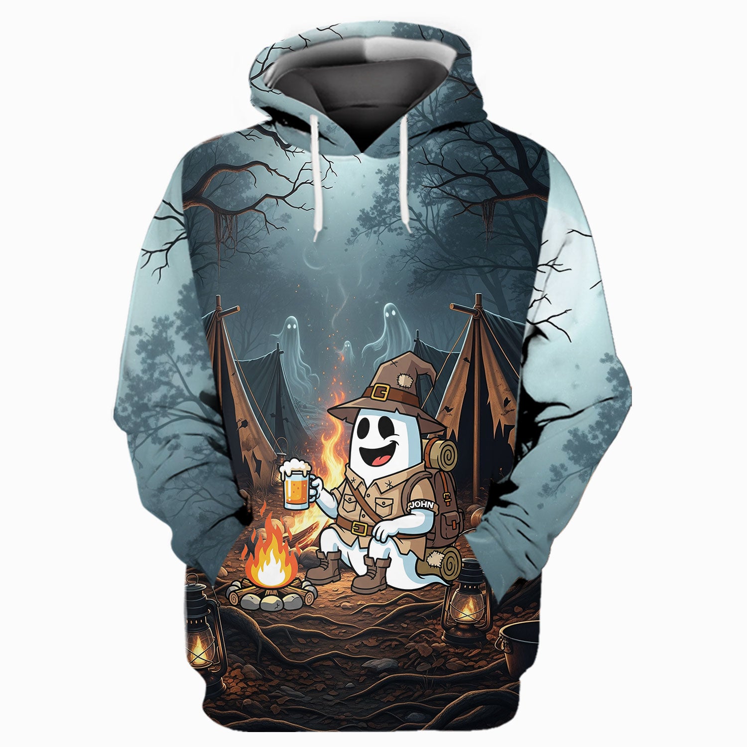 Custom Name Welcome To The Spookiest Campfire All Over Print Shirt