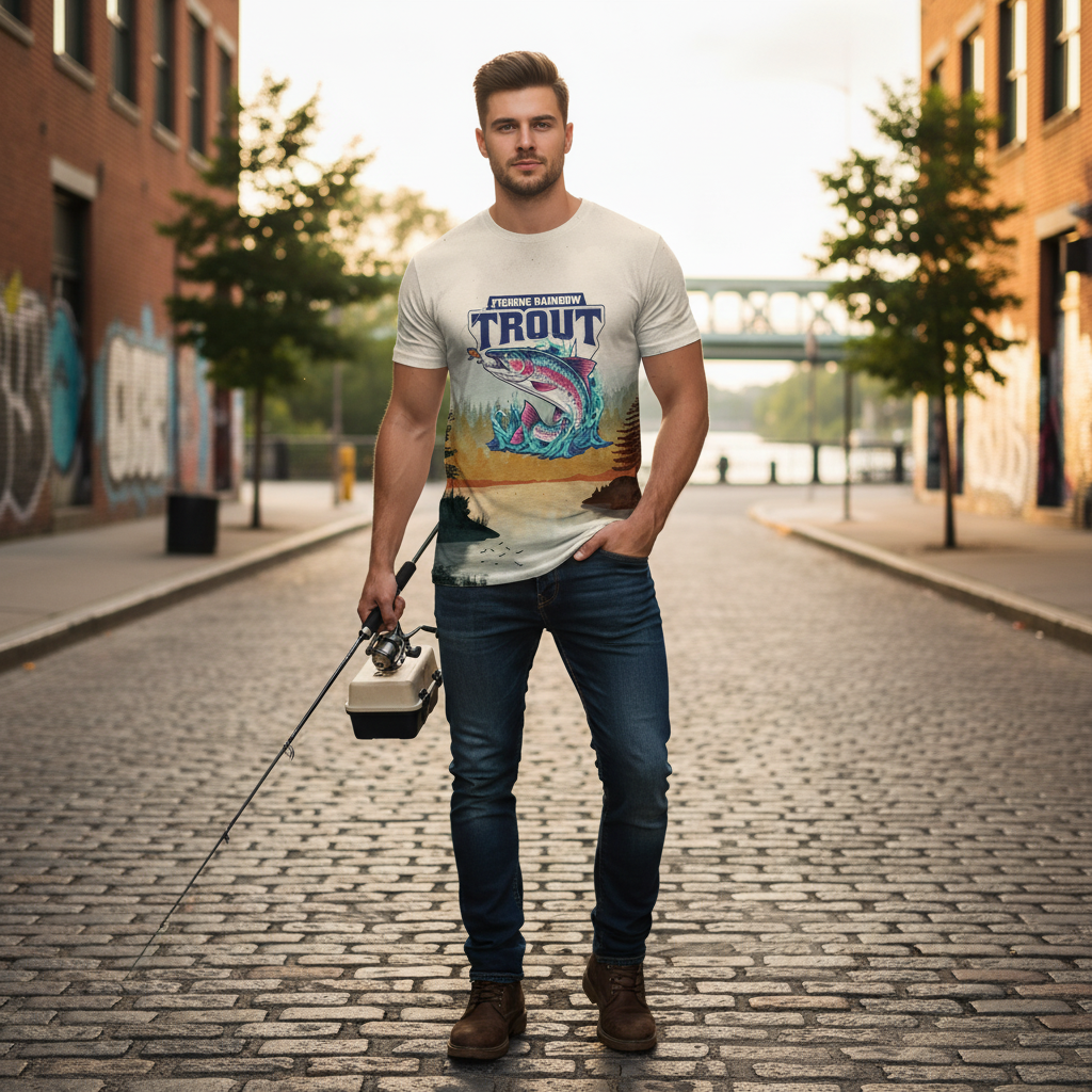 Trout Fish Lover Vintage All Over Print Shirt