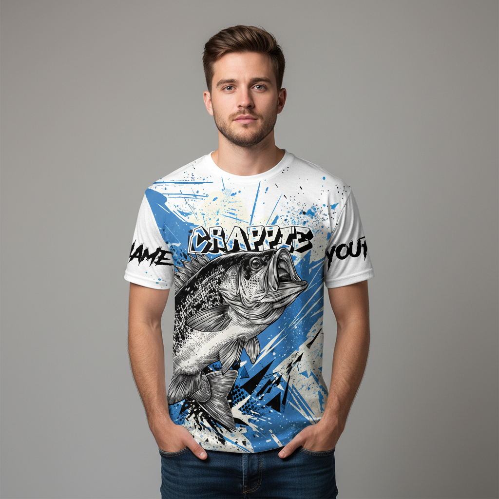 Custom Name Crappie Fishing Jersey All Over Print Shirt
