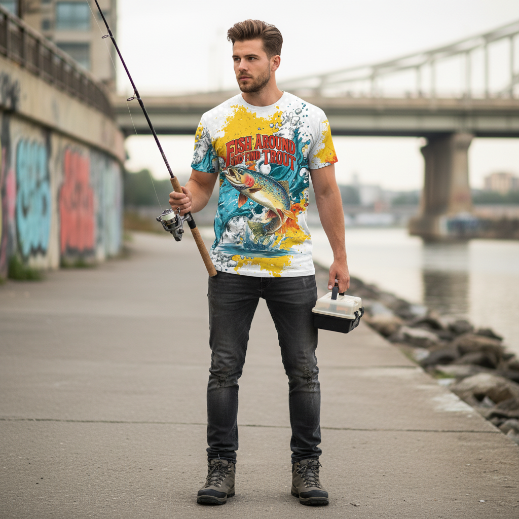 Fish Around And Find Trout Rainbow Trout All Over Print Shirt