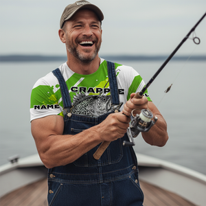 Custom Name Crappie Fish Green All Over Print Shirt