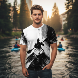 Black And White Kayaking Lover All Over Print Shirt