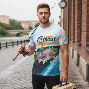 Trout Fish Blue Sport All Over Print Shirt