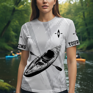 Custom Name Kayaking Black And White All Over Print Shirt