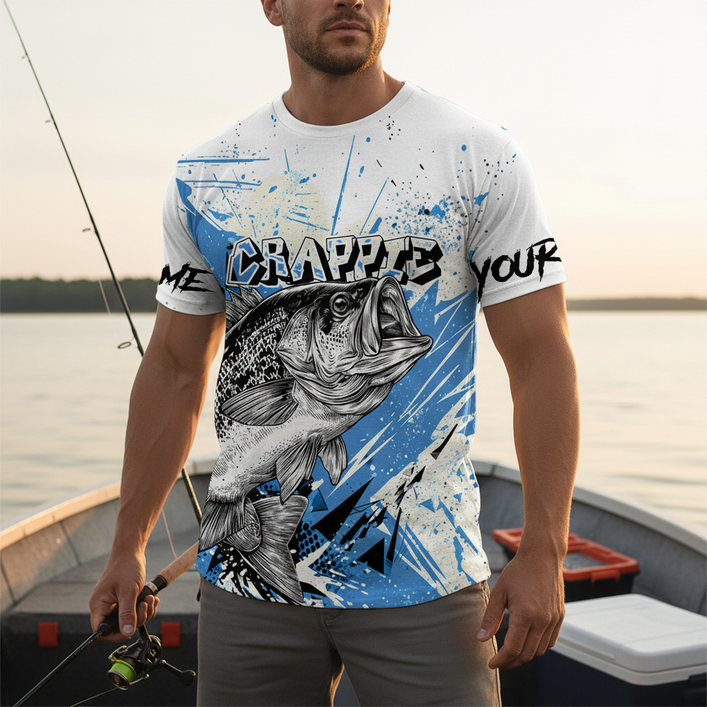 Custom Name Crappie Fishing Jersey All Over Print Shirt