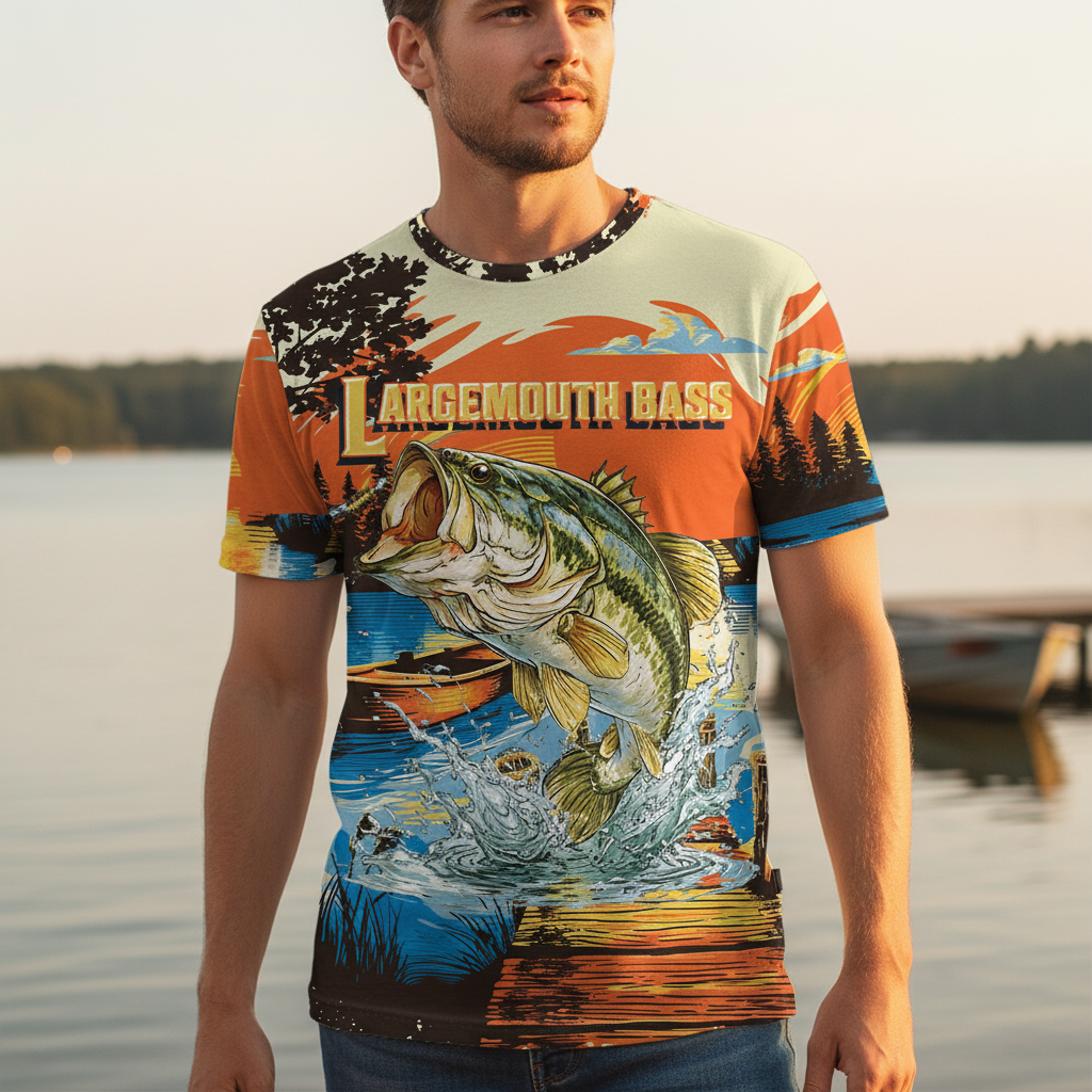 Largemouth Bass Jumping All Over Print Shirt