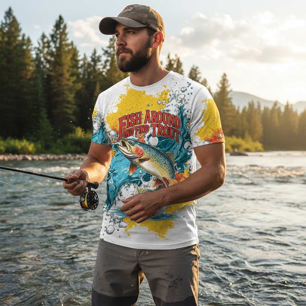 Fish Around And Find Trout Rainbow Trout All Over Print Shirt