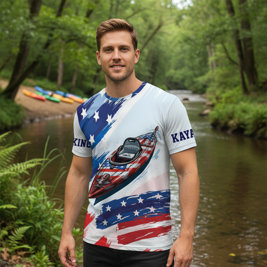 Custom Name Kayaking America All Over Print Shirt