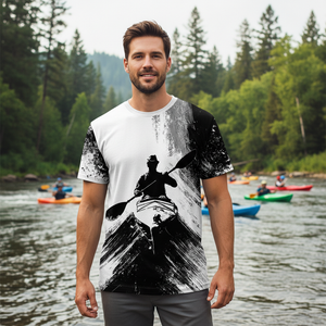 Black And White Kayaking Lover All Over Print Shirt