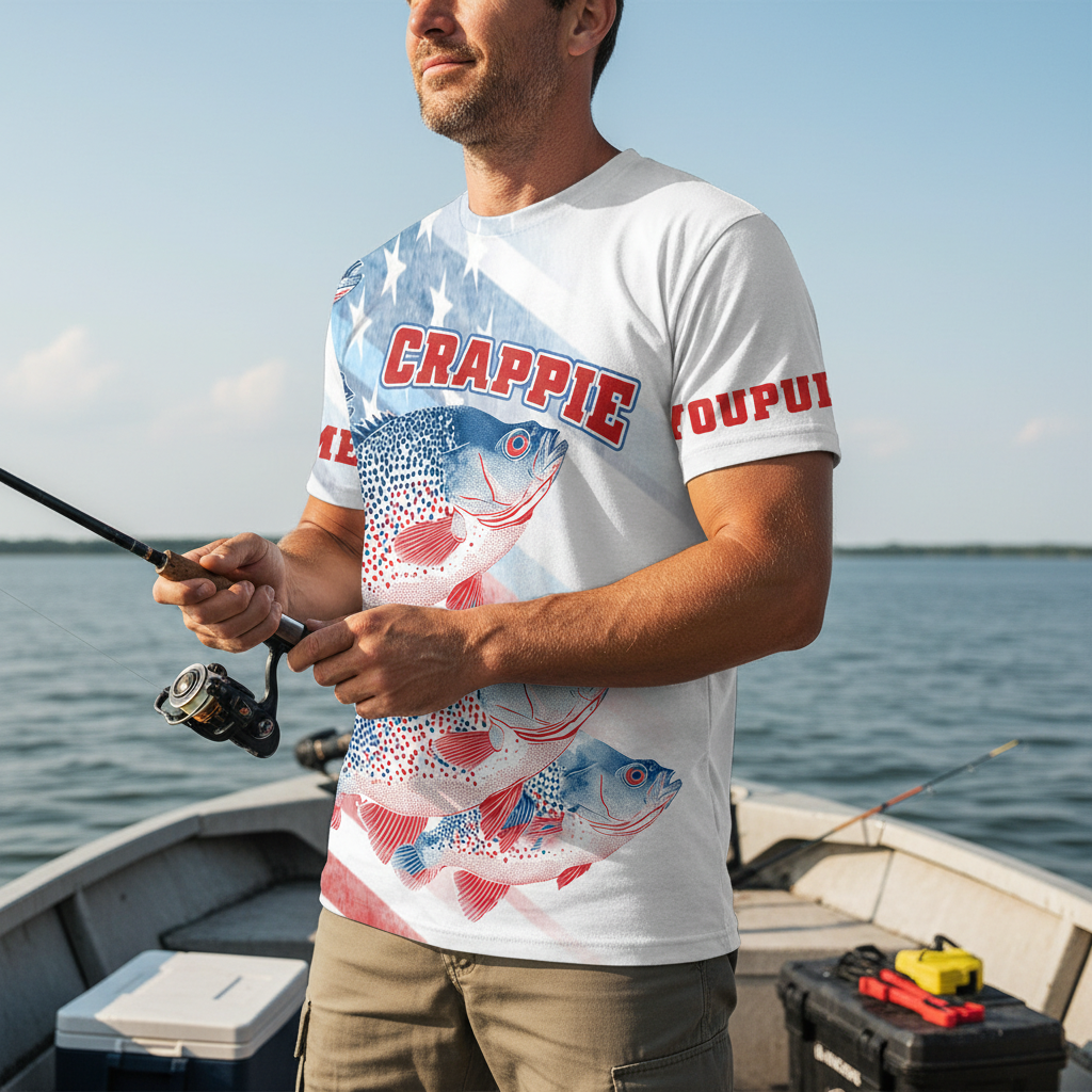Custom Name Crappie Fish America All Over Print Shirt