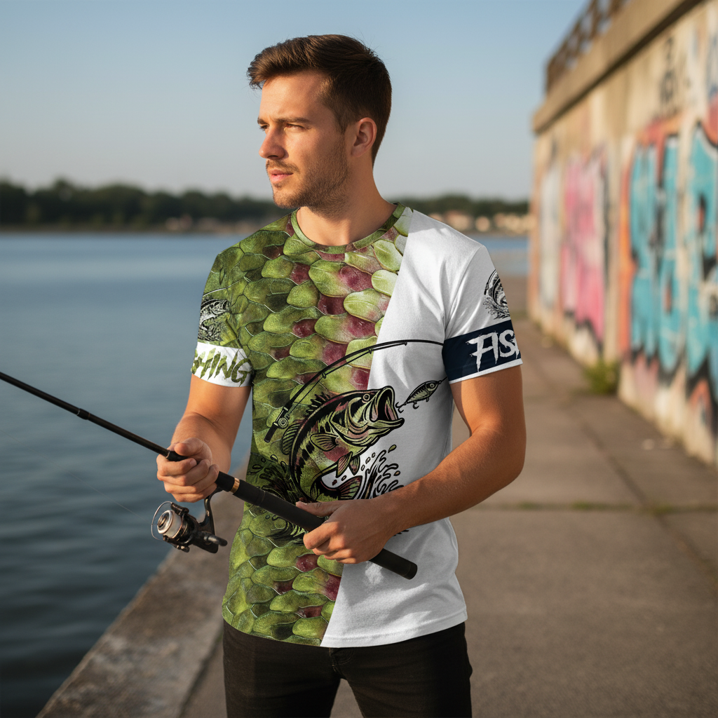 Bass Fishing Team Jerseys Green All Over Print Shirt