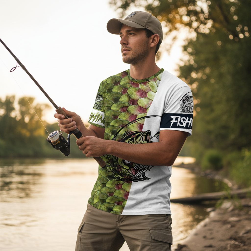 Bass Fishing Team Jerseys Green All Over Print Shirt