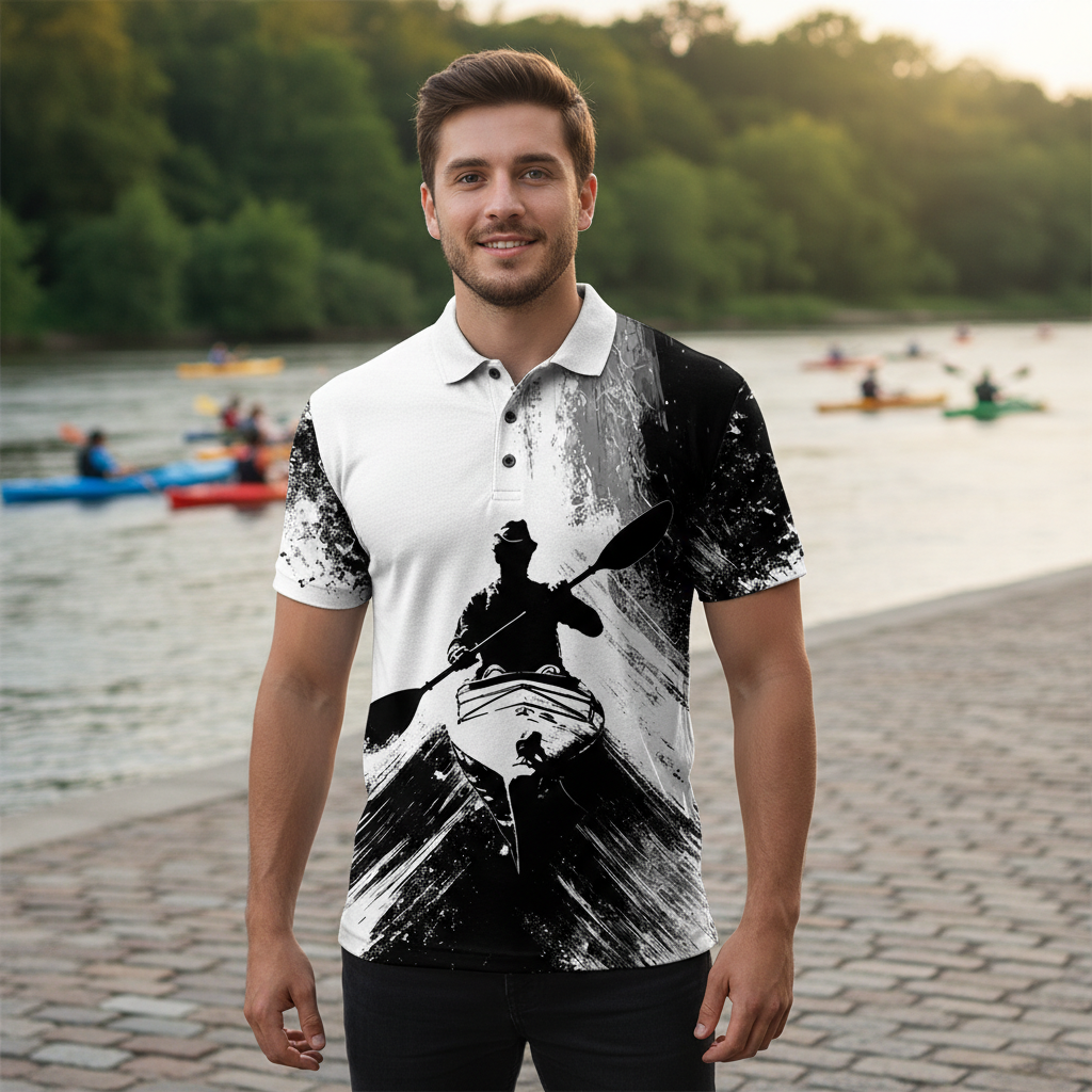 Black And White Kayaking Lover All Over Print Shirt