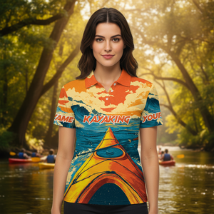 Custom Name Sunset Kayaking Scene All Over Print Shirt