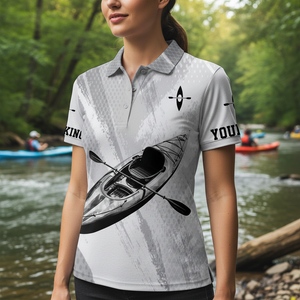 Custom Name Kayaking Black And White All Over Print Shirt