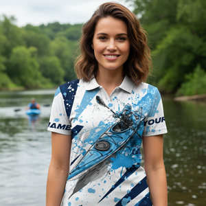 Custom Name Kayaking Blue All Over Print Shirt