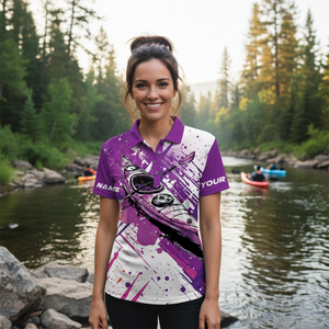 Custom Name Kayaking Purple All Over Print Shirt