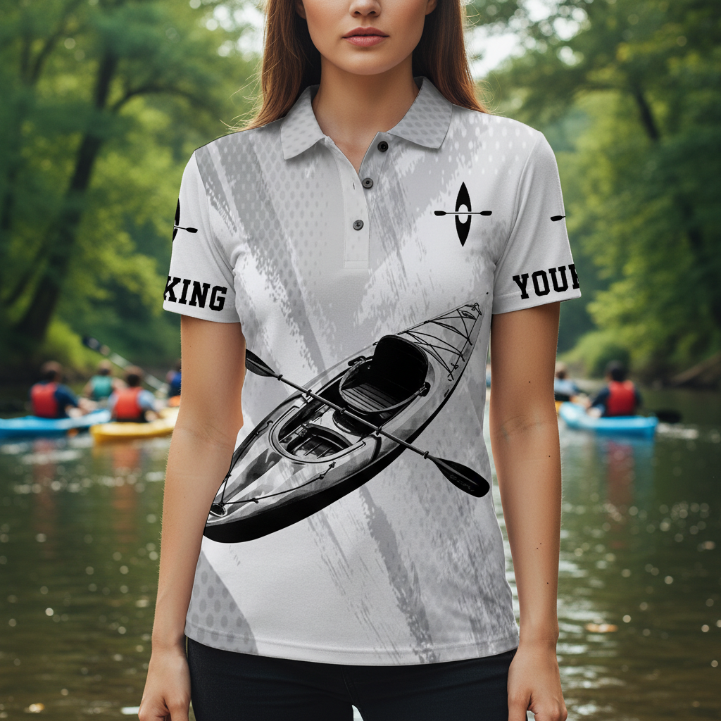 Custom Name Kayaking Black And White All Over Print Shirt