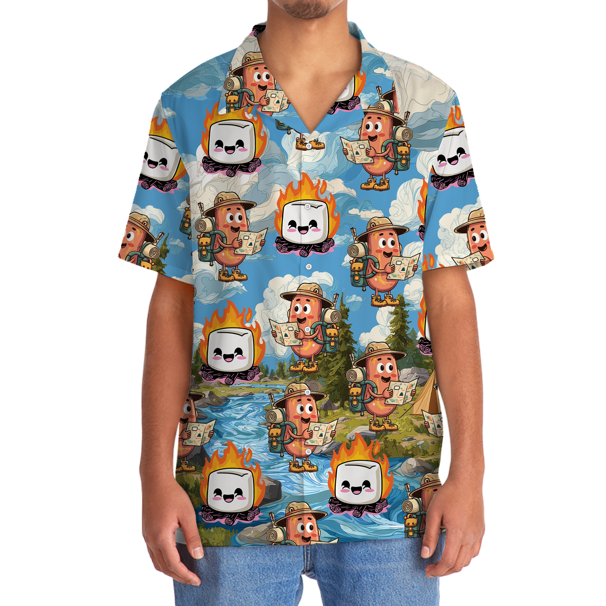 Funny Hotdog Adventure Hawaiian Shirt