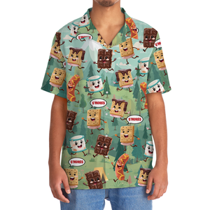 Stay Toasty – S’mores Chocolate Camping Hawaiian Shirt