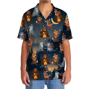 Funny Camping Animals Hawaiian Shirt