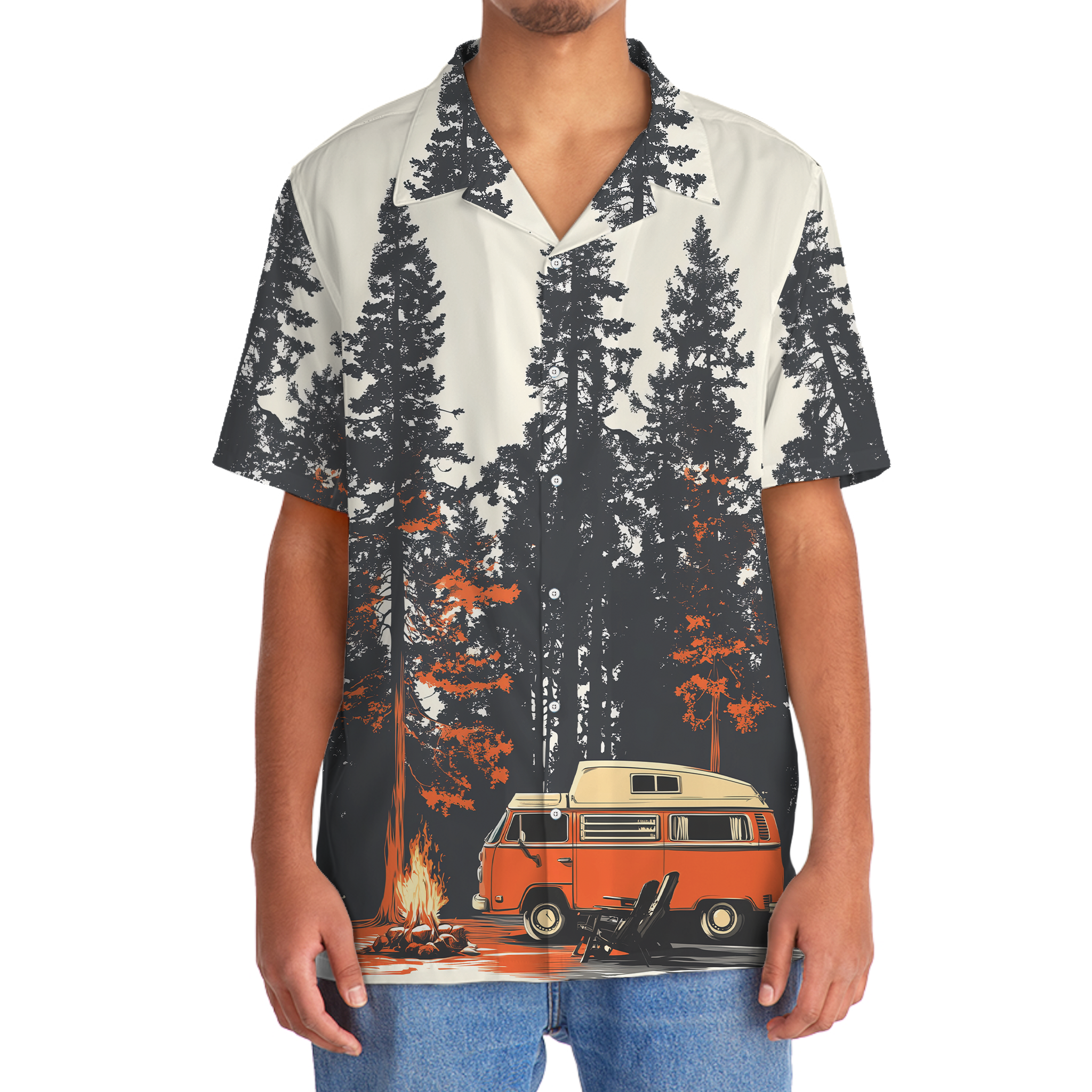 Happy Camper Campfire Hawaiian Shirt