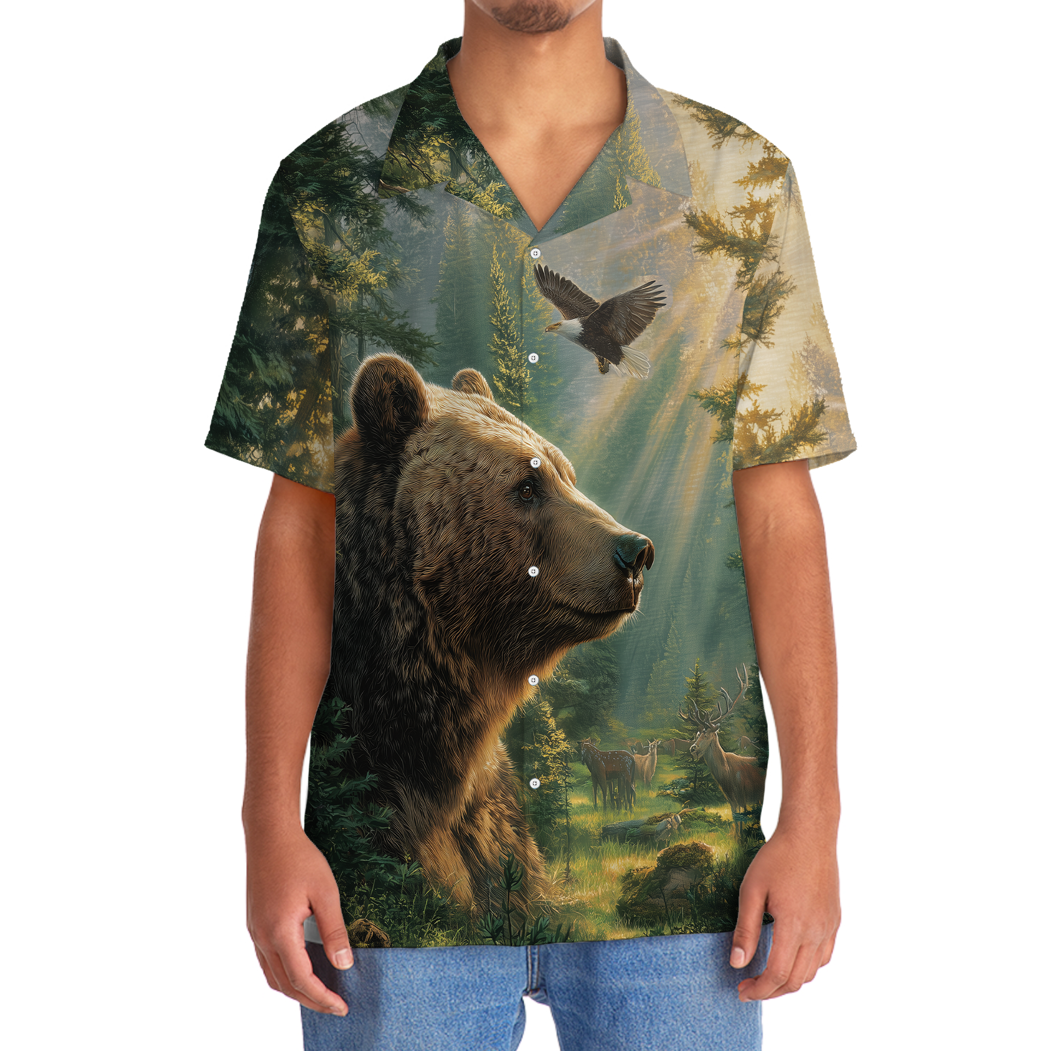 Grizzly Bear Wilderness Hawaiian Shirt
