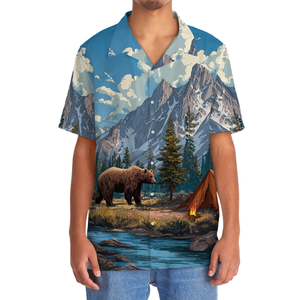 Wild Bear Camping Adventure 3D Hawaiian Shirt