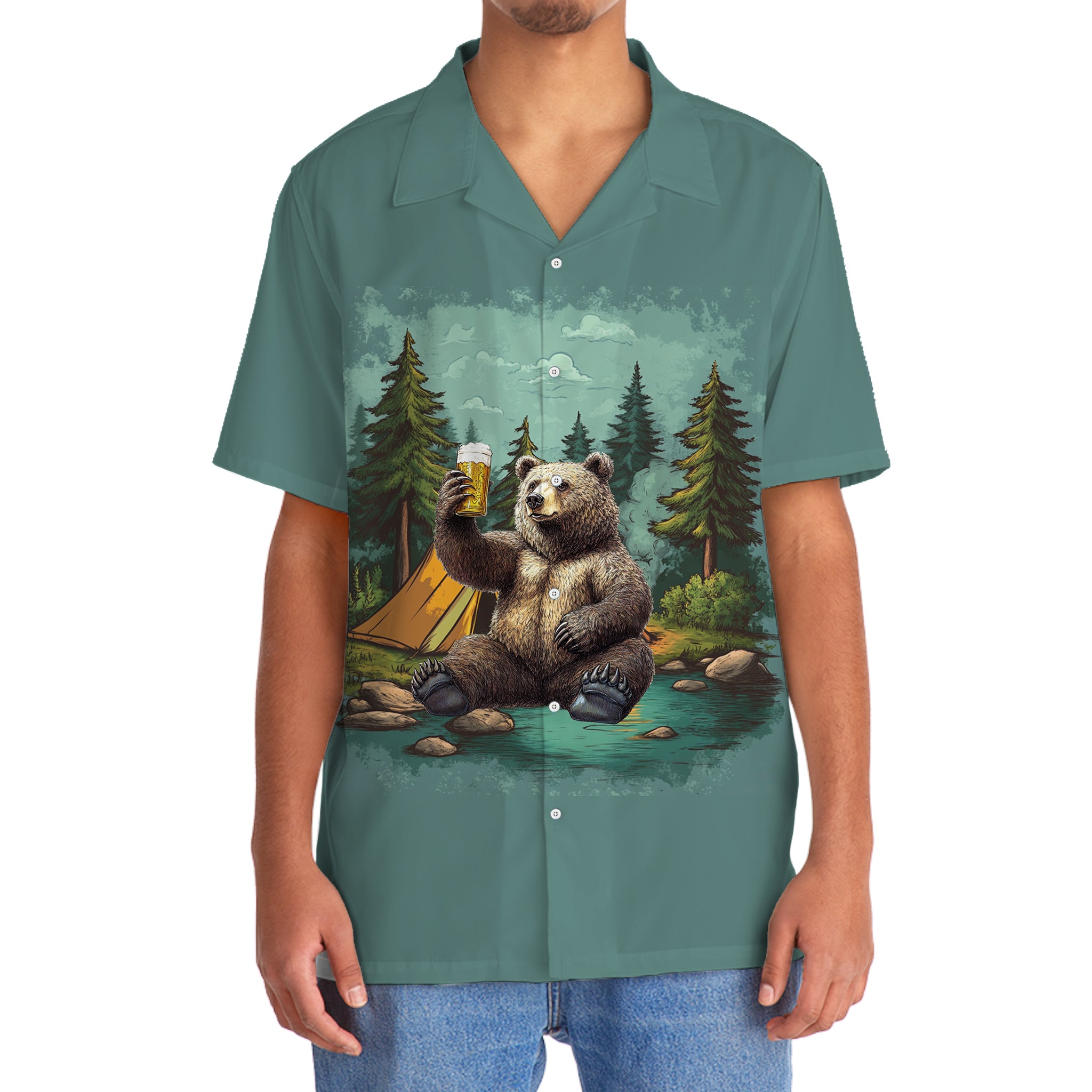 Camping Solves Most Of My Problems Beer Solves The Rest Hawaiian Shirt