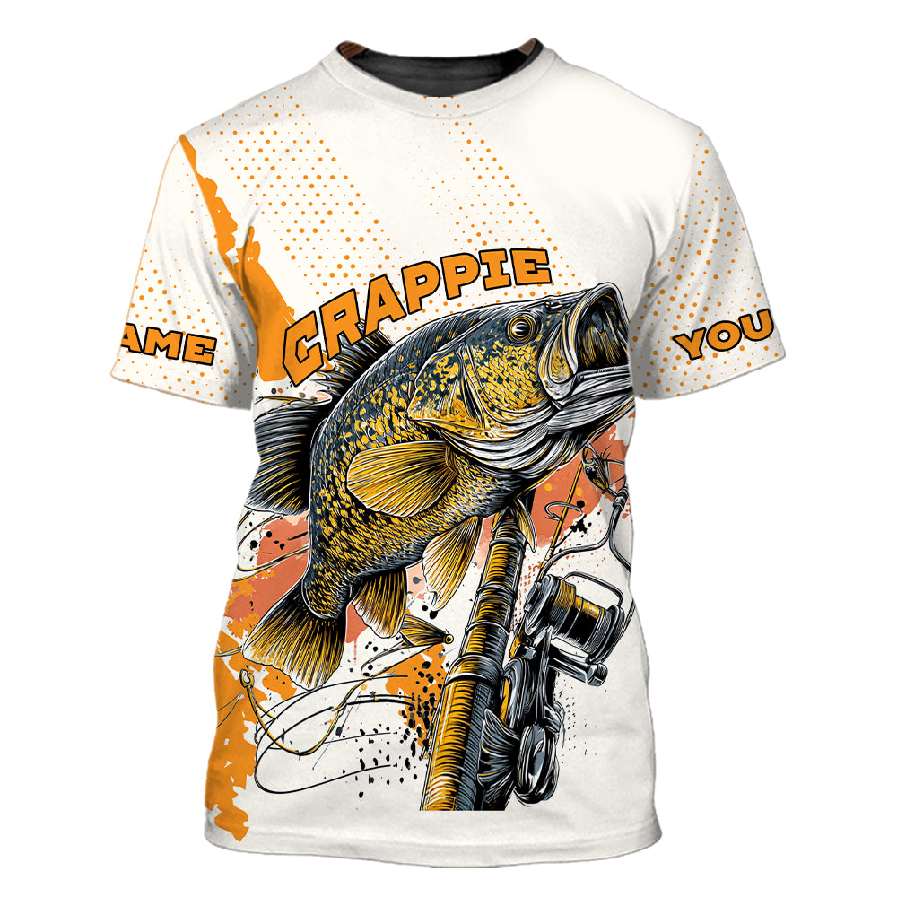 Custom Name Crappie Fish Orange All Over Print Shirt