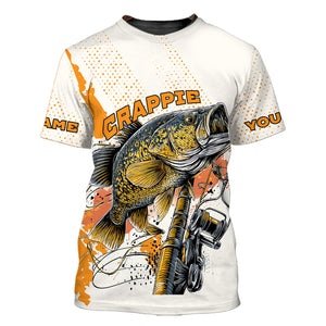 Custom Name Crappie Fish Orange All Over Print Shirt