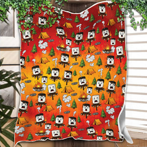 Burnt Marshmallow Camping Fleece Blanket Collection