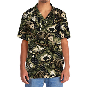 Tactical Hexagonal Opossum Camo Hawaiian Shirt
