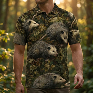 Wild Opossum Vintage Pattern Men Polo Shirt