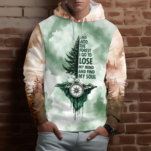 Into The Forest I Go Green Compass All Over Print Shirt