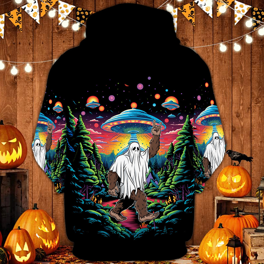 Bigfoot Boo Rock On All Over Print Shirt