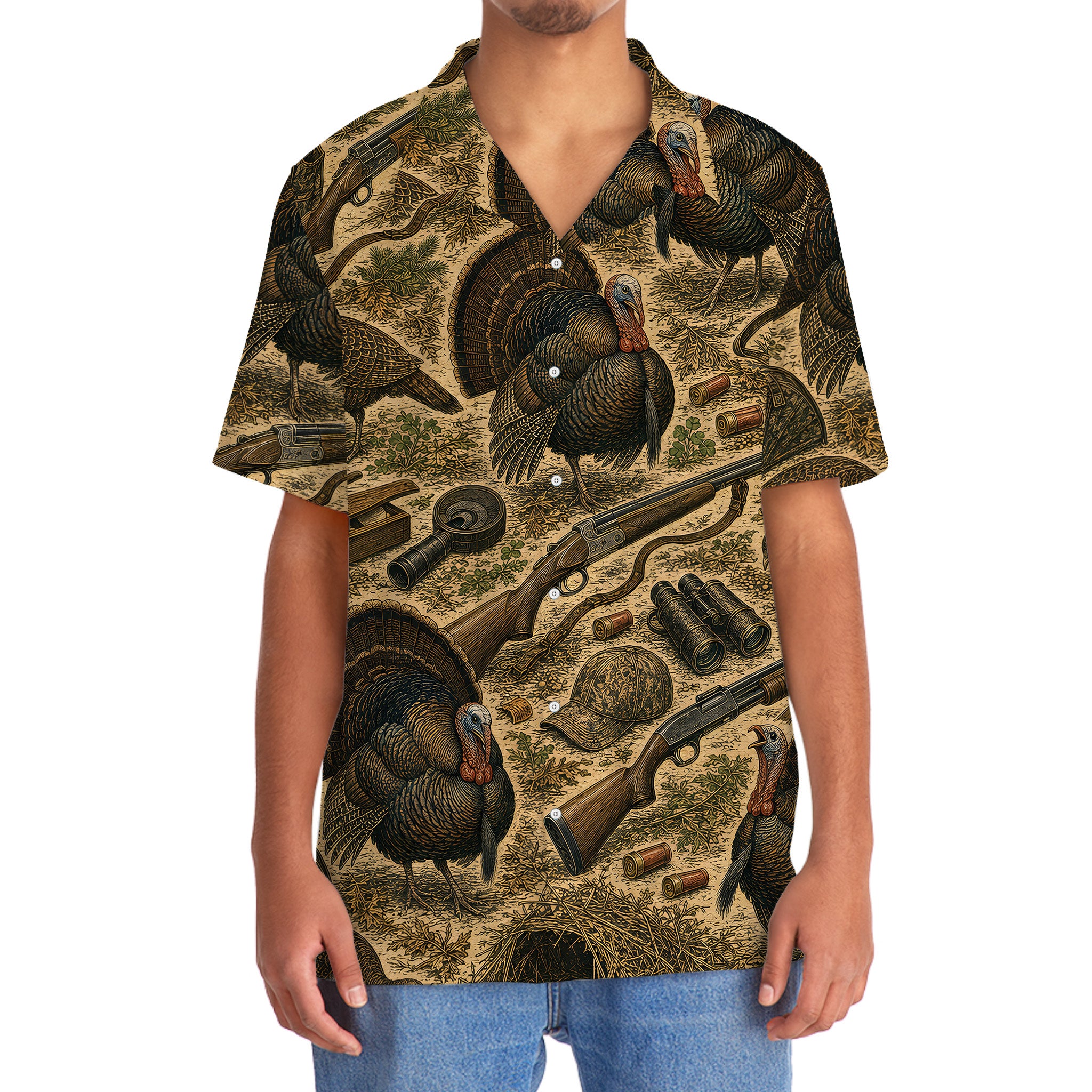 Vintage Turkey Hunting Hawaiian Shirt