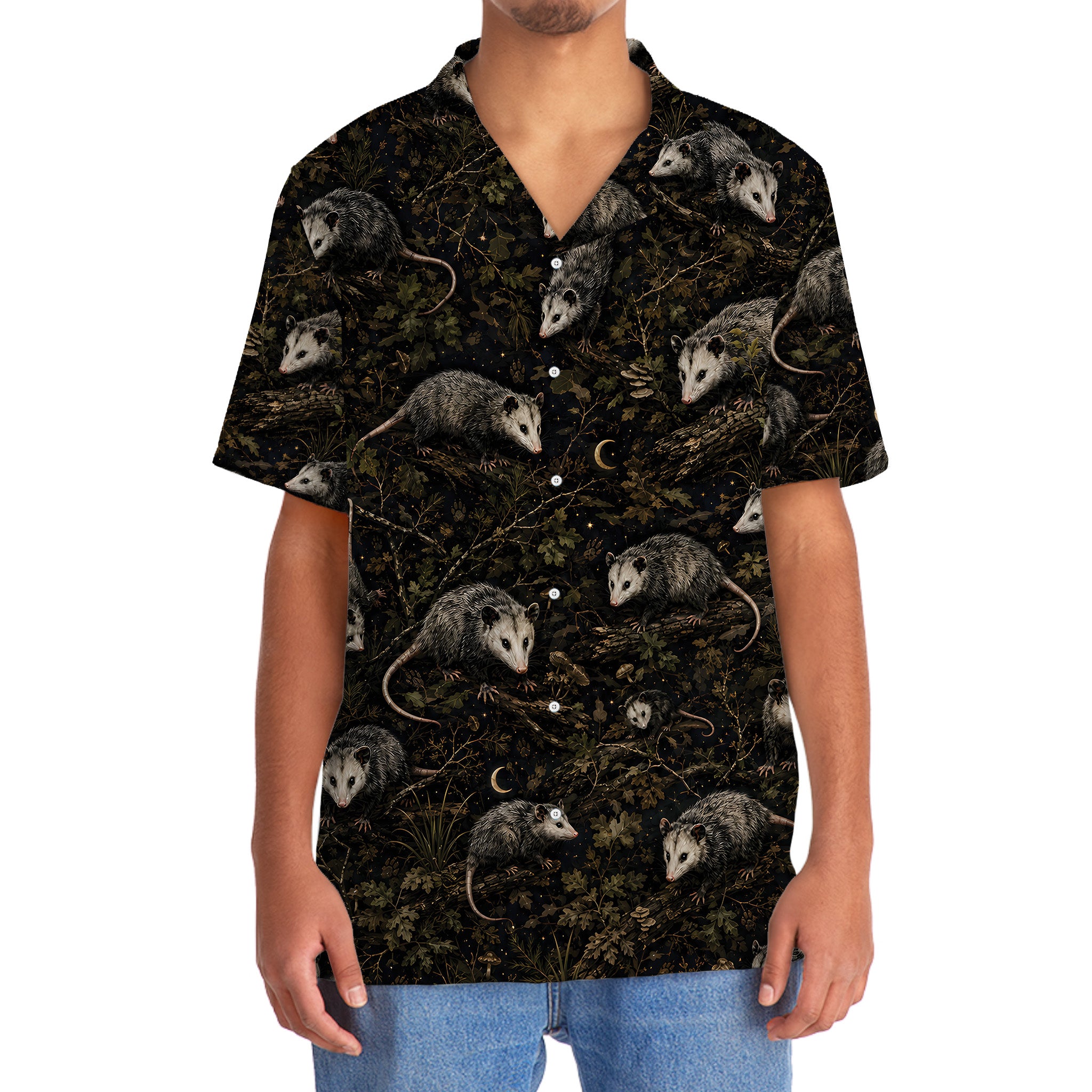 Opossum Camo Forest Hawaiian Shirt