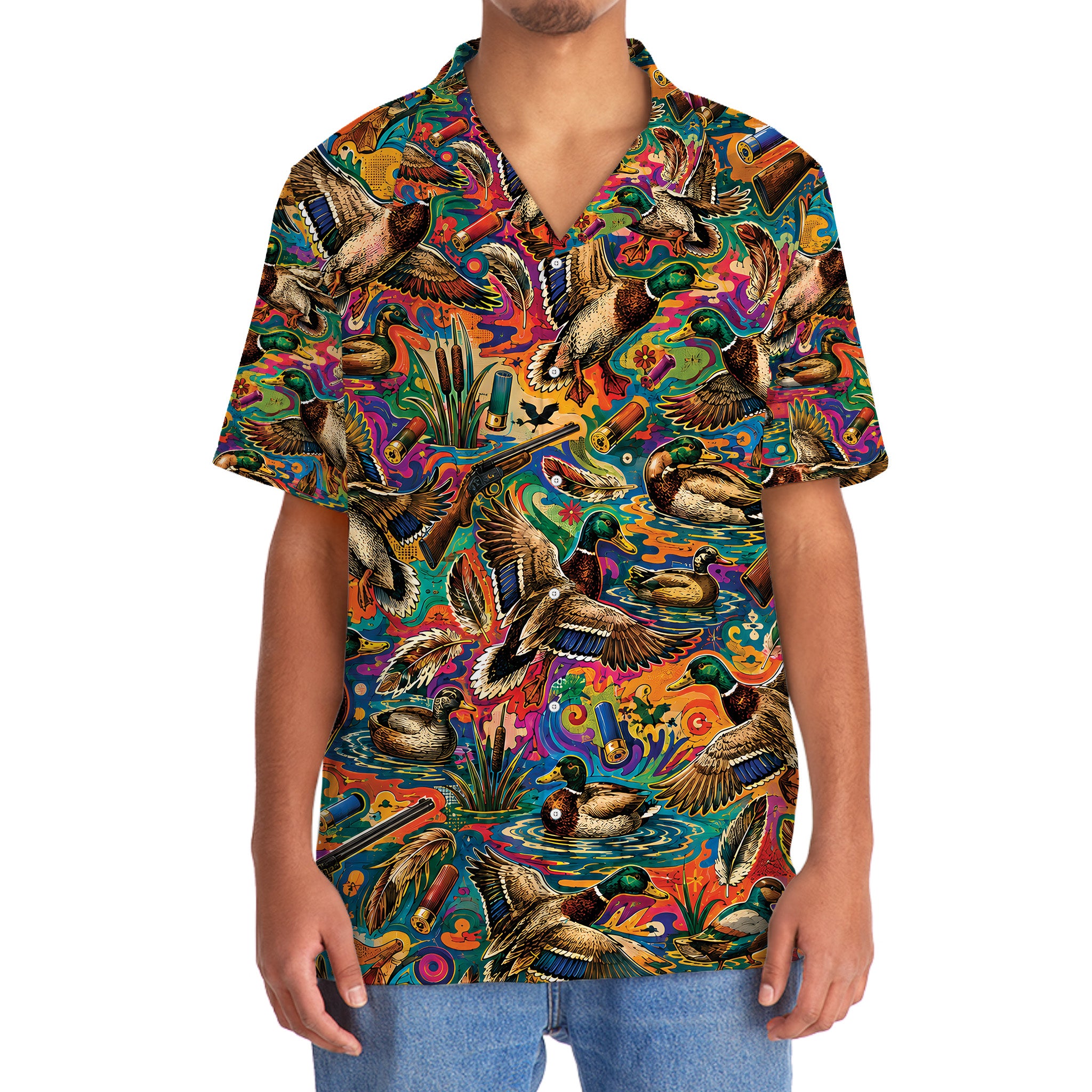 Psychedelic Duck Hunting Hawaiian Shirt