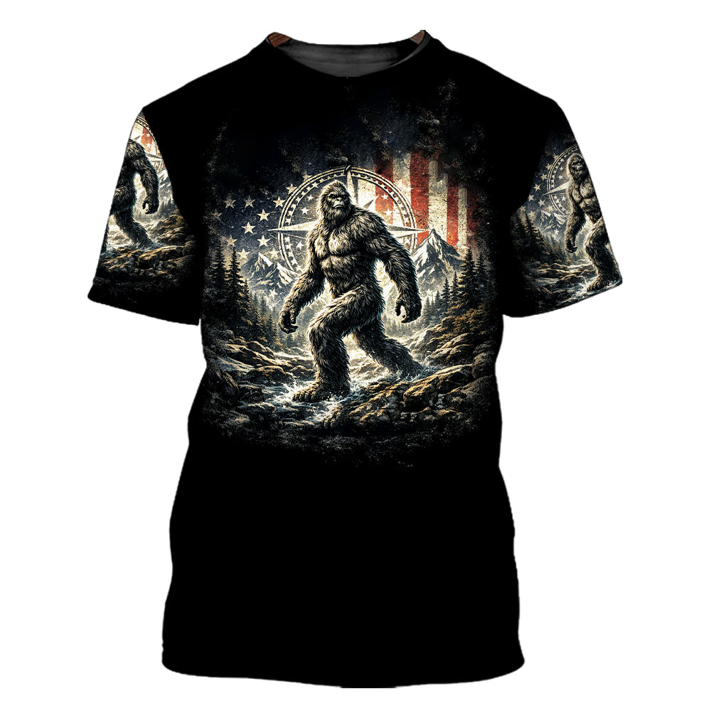 Not All Who Wander Are Lost Bigfoot Hiking All Over Print Shirt