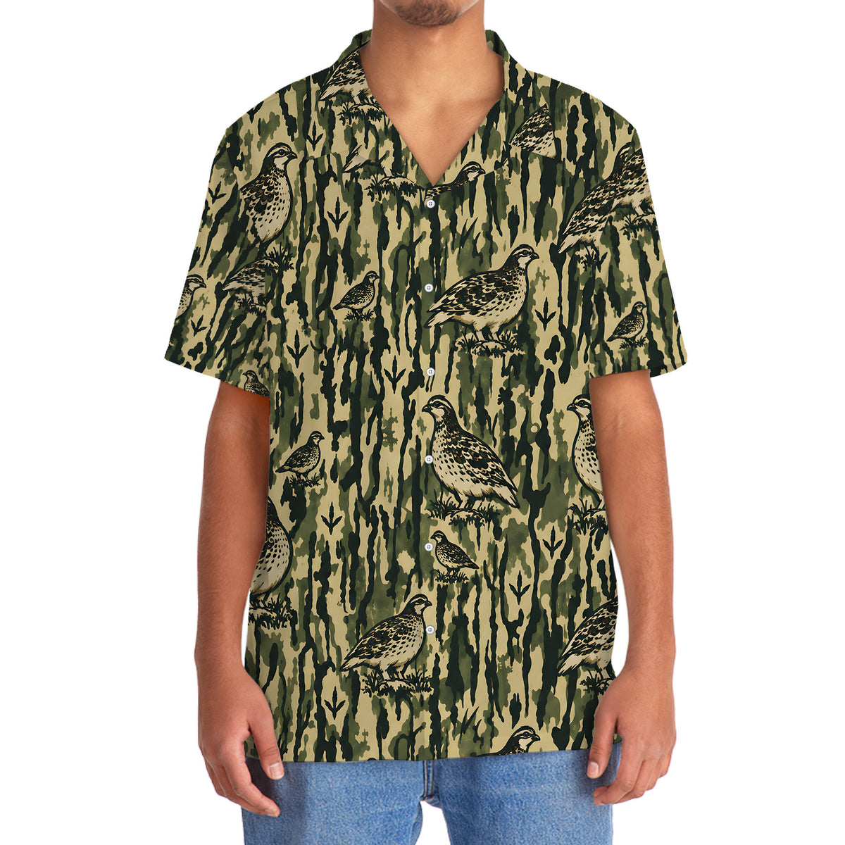 Ptarmigan Stripe Camouflage Hawaiian Shirt