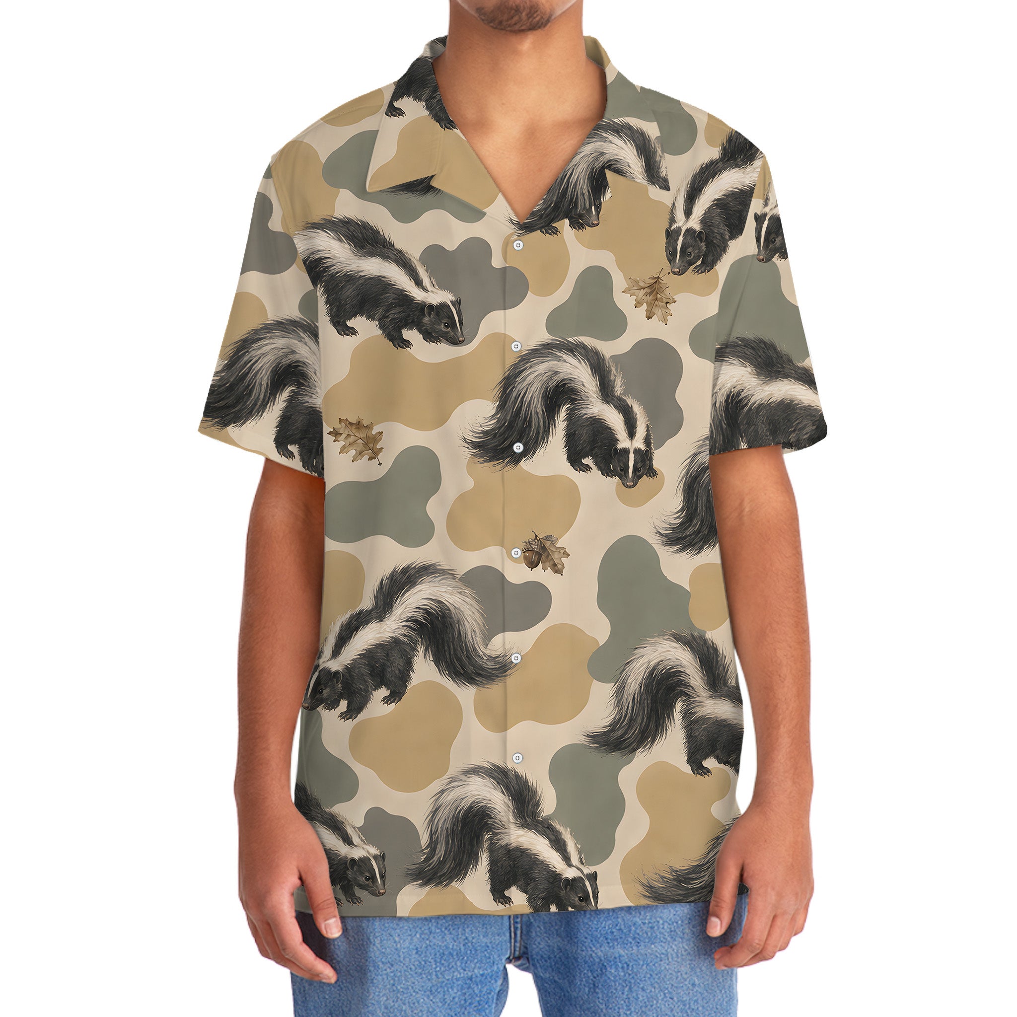 Skunk Camouflage Hawaiian Shirt