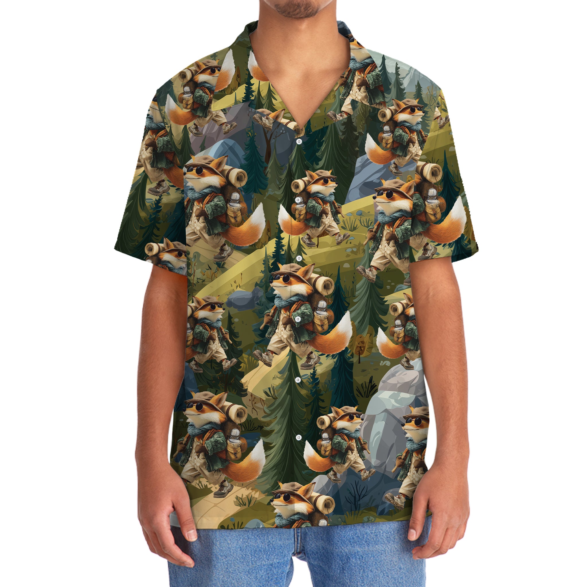 Wilderness Fox Camper Hawaiian Shirt
